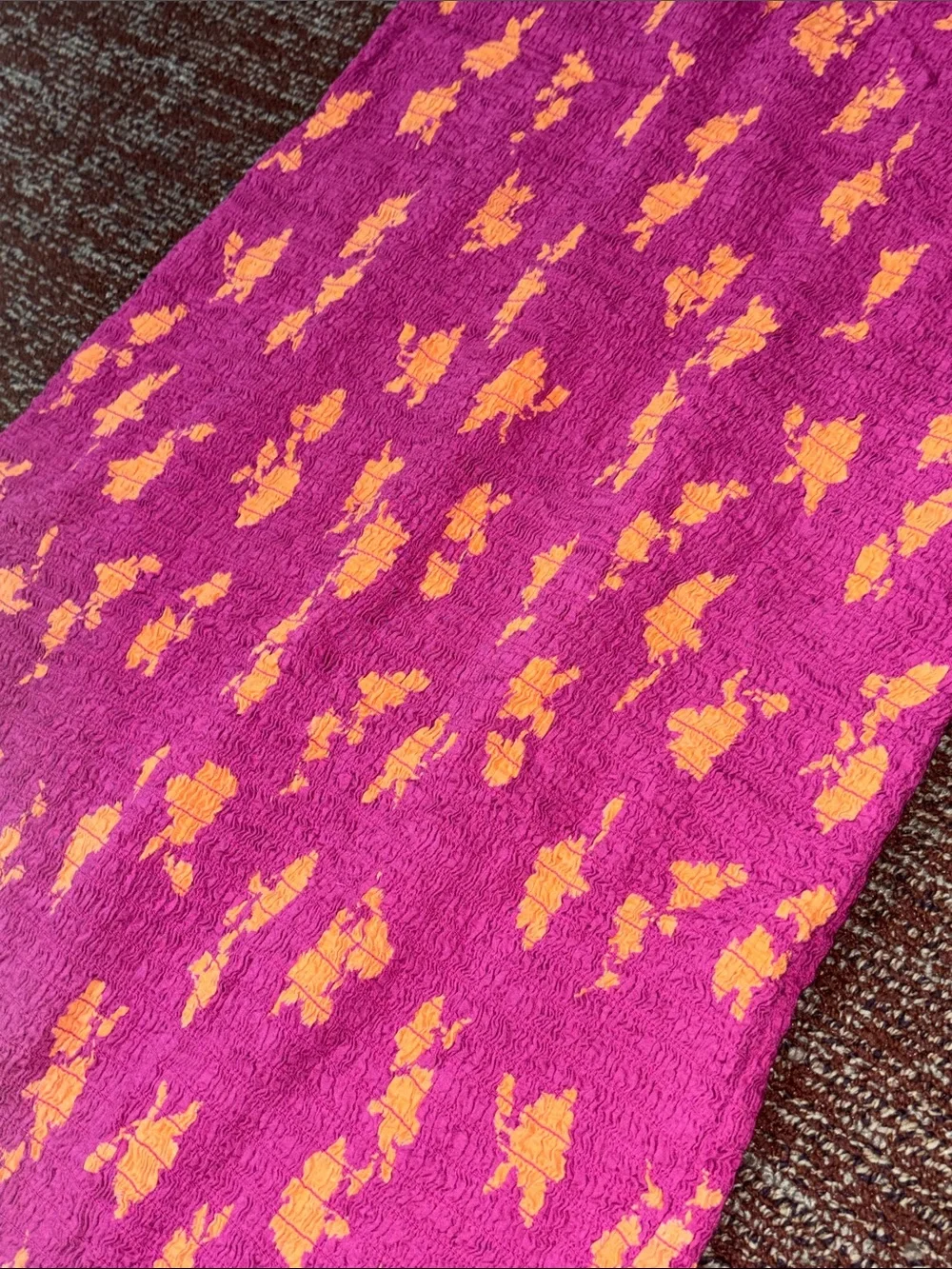 Anthropologie dress magenta smocked floral bell hem removable strap fitted med